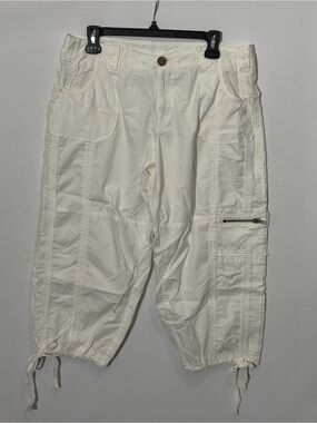 Venezia Cream Cargo Capris with Drawstring Hems 14